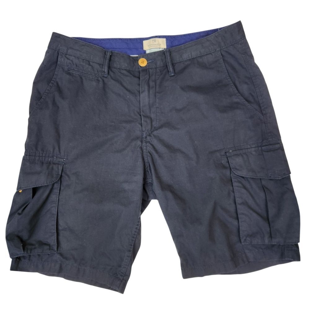 Scotch & Soda Mens Rise And Shine Navy Blue Chino Cargo Shorts US 30